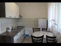 Апартаменты Snjeza - 80 m from beach: A1 Studio (4), A2 Apartman (2+2) Вир - Задар Ривьера  - Апартамент - A2 Apartman (2+2): кухня и столовая