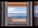 Апартаменты Nina - sea view family apartments SA1A(3), A1Donji(2+1), A3(6), A4(4+1), A5(6), A6(4) Челина Заводе - Ривьера Омиш  - Апартамент - A3(6): вид на море